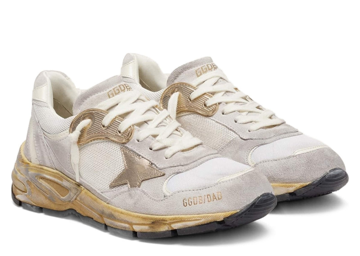 Golden Goose Dad-Star Mesh White Suede Gold Foiled Star (W)