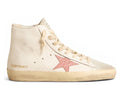 Golden Goose Francy Cream Nappa Pink Crocodile-Print Leather Star (W)