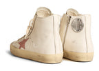 Golden Goose Francy Cream Nappa Pink Crocodile-Print Leather Star (W)