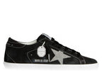 Golden Goose Hi-Star Black Suede Silver Swarovski Crystal Star (W)