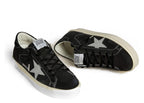 Golden Goose Hi-Star Black Suede Silver Swarovski Crystal Star (W)