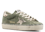 Golden Goose Hi-Star Green Suede Glitter Metallic Heel (W)