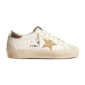 Golden Goose Hi-Star White Leather Gold Swarovski Star Silver Heel (W)