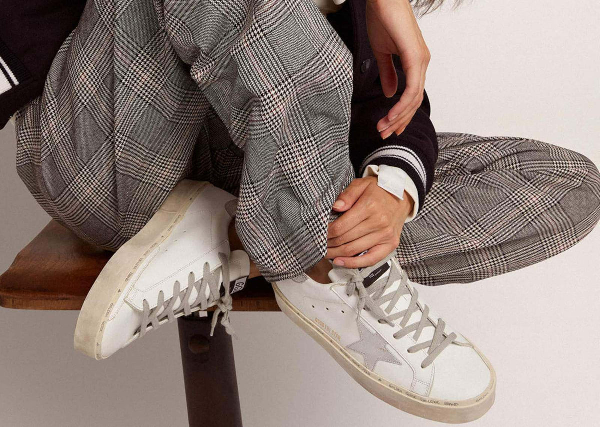 Golden Goose Hi-Star White Leather Silver Heel (W)