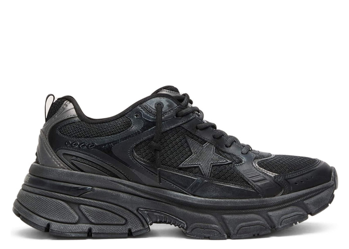 Golden Goose Lightstar Black Leather Mesh Black Star (W)