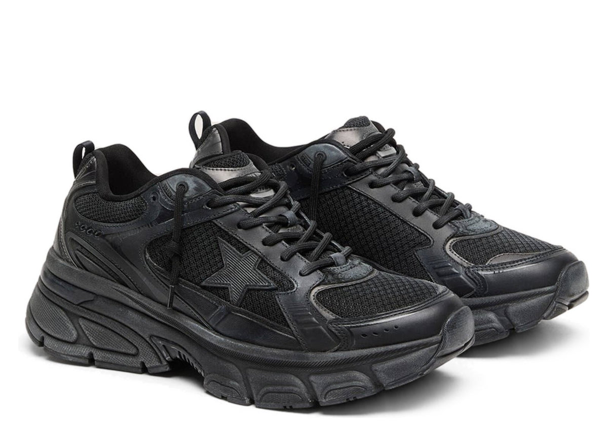 Golden Goose Lightstar Black Leather Mesh Black Star (W)