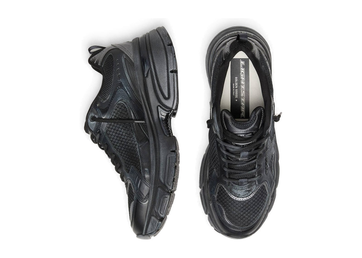 Golden Goose Lightstar Black Leather Mesh Black Star (W)