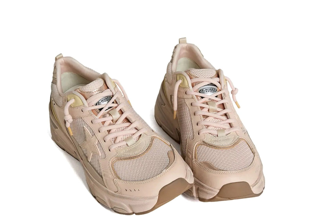 Golden Goose Lightstar Pink Leather Mesh Upper Pink Star (W)