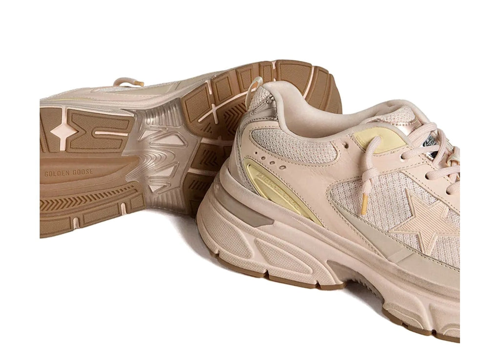 Golden Goose Lightstar Pink Leather Mesh Upper Pink Star (W)