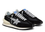 Golden Goose Marathon Black Nylon Suede Silver Star
