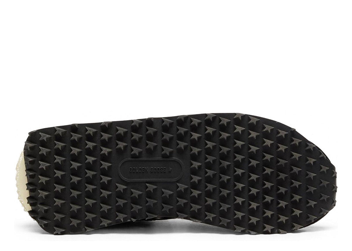 Golden Goose Marathon Black Nylon Suede Silver Star