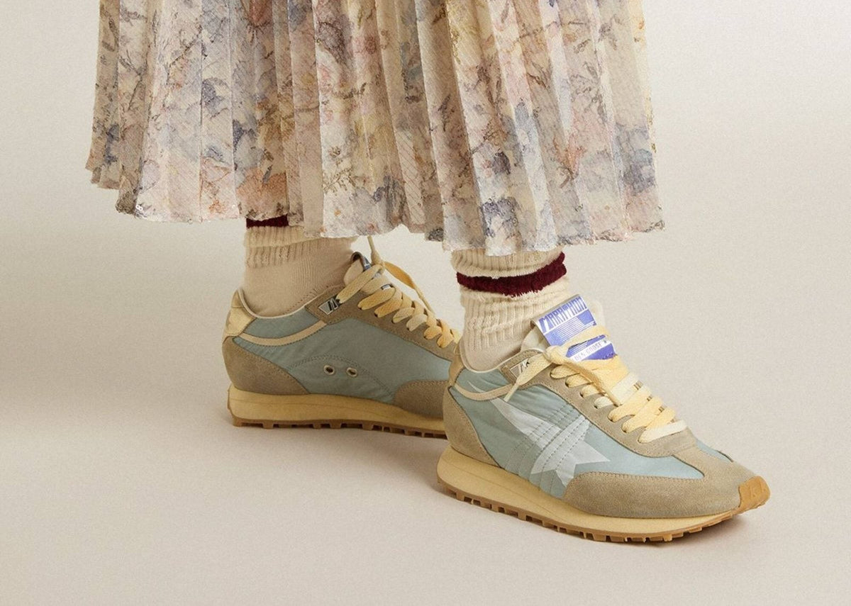 Golden Goose Marathon Light Blue Nylon Pastel Blue Star (W)