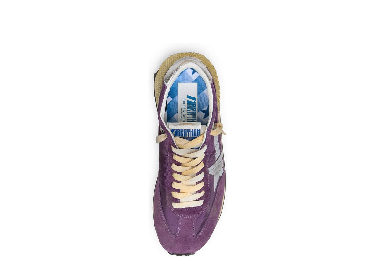 Golden Goose Marathon Purple Nylon Suede White Star