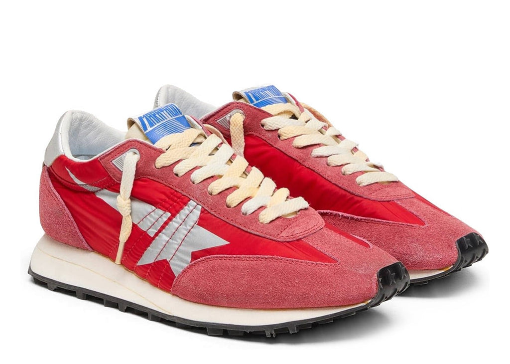 Golden Goose Marathon Red Nylon Silver Star
