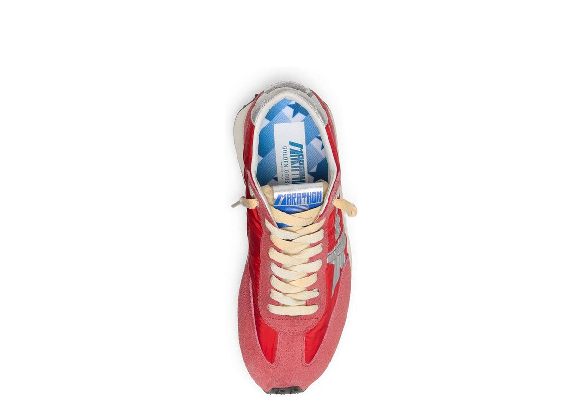 Golden Goose Marathon Red Nylon Silver Star
