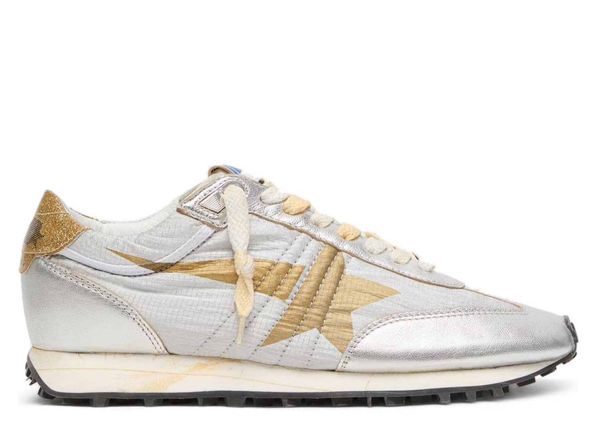 Golden Goose Marathon Silver Ripstop Nylon Gold Star (W)