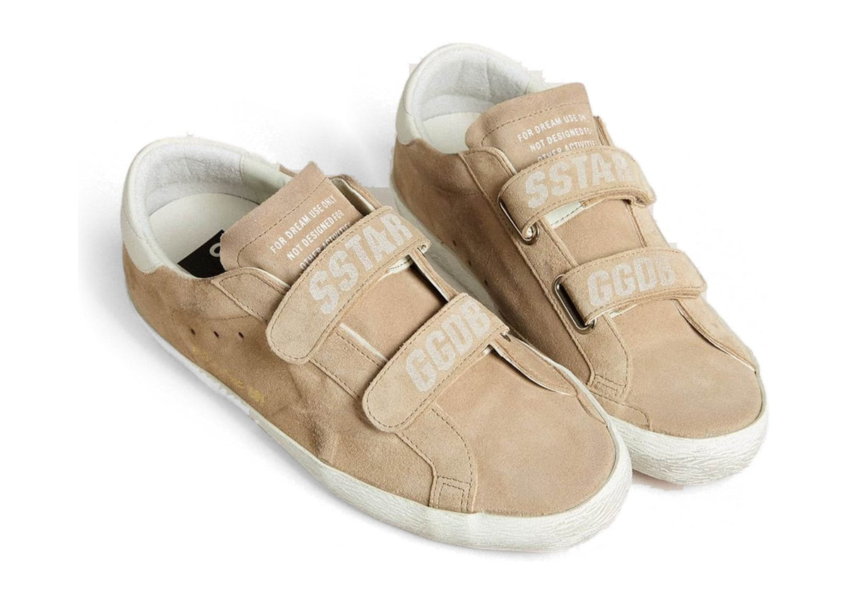 Golden Goose Old School Beige Suede White Leather Heel Tab (W)