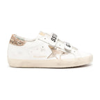 Golden Goose Old School Gold Laminated Star Gold Glitter Heel Tab (W)