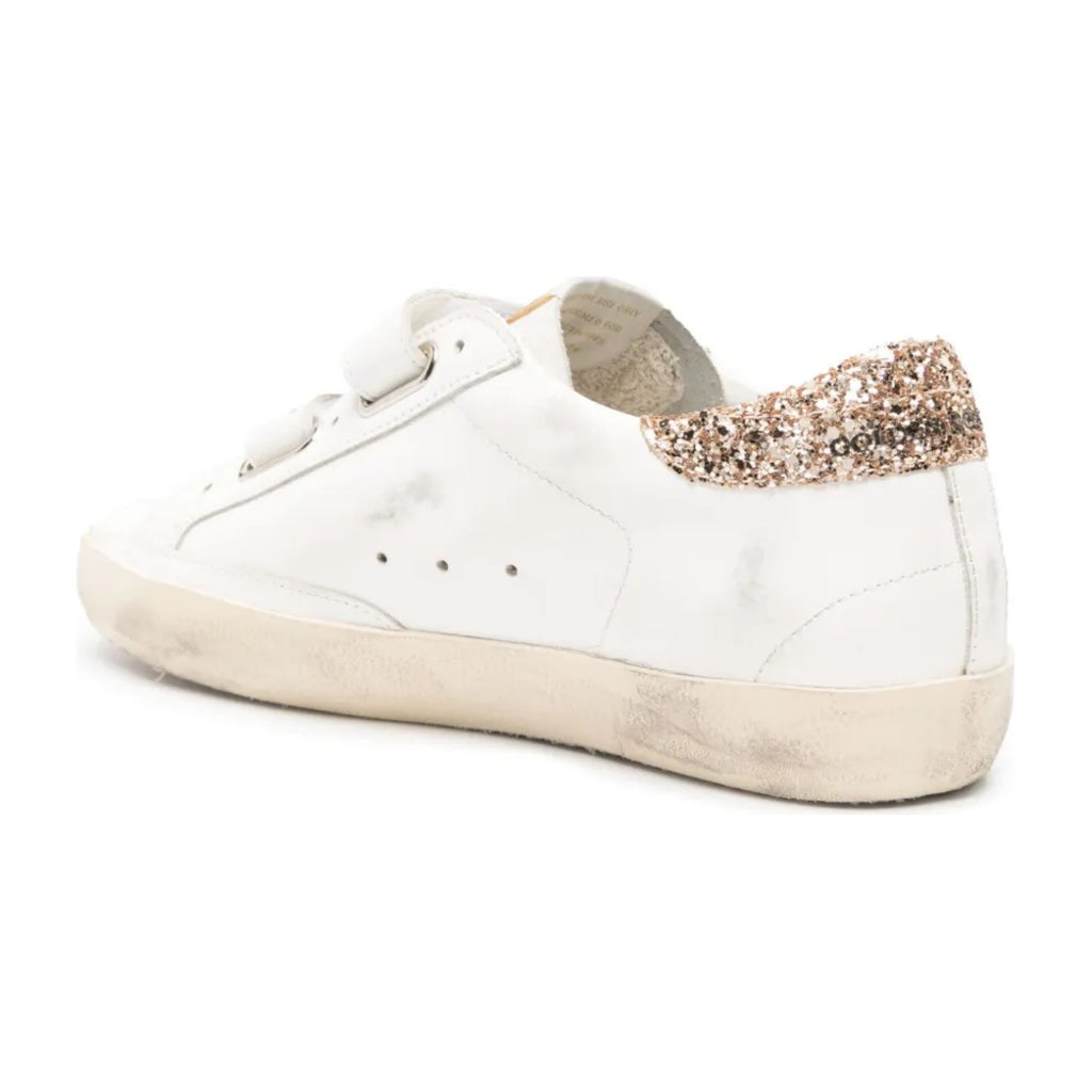 Golden Goose Old School Gold Laminated Star Gold Glitter Heel Tab (W)