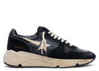 Golden Goose Running Sole Black Nappa Leather Suede White Star (W)