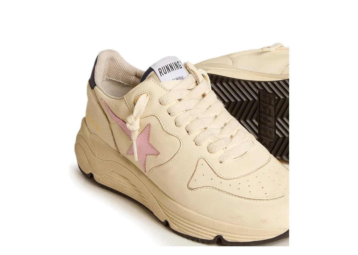 Golden Goose Running Sole Nappa Leather Pink Leather Star Blue Leather Heel Tab (W)