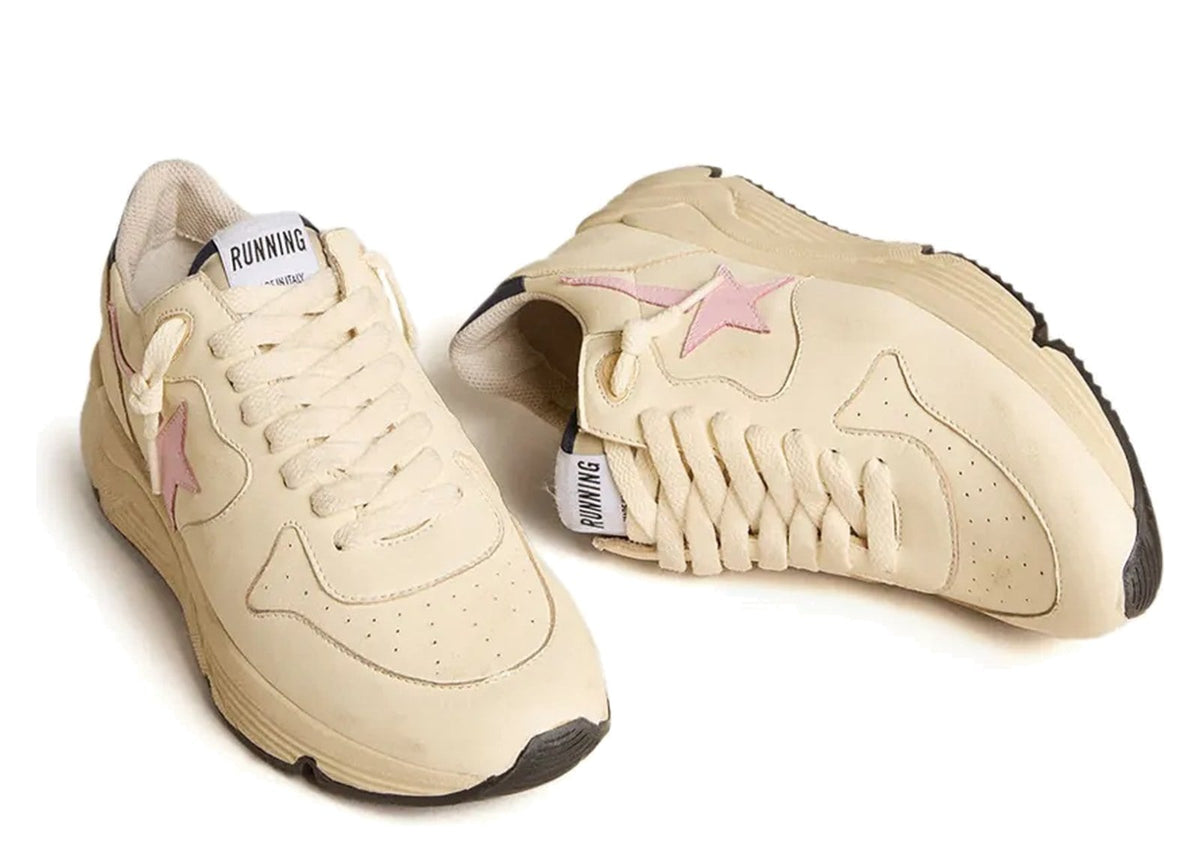 Golden Goose Running Sole Nappa Leather Pink Leather Star Blue Leather Heel Tab (W)