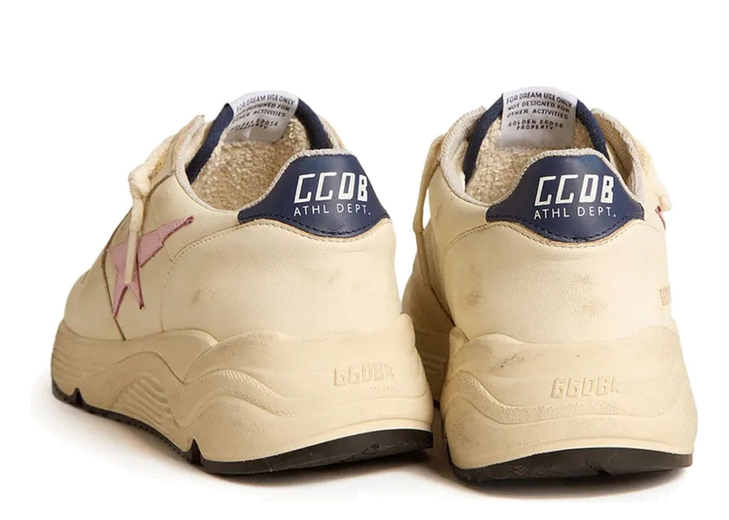 Golden Goose Running Sole Nappa Leather Pink Leather Star Blue Leather Heel Tab (W)