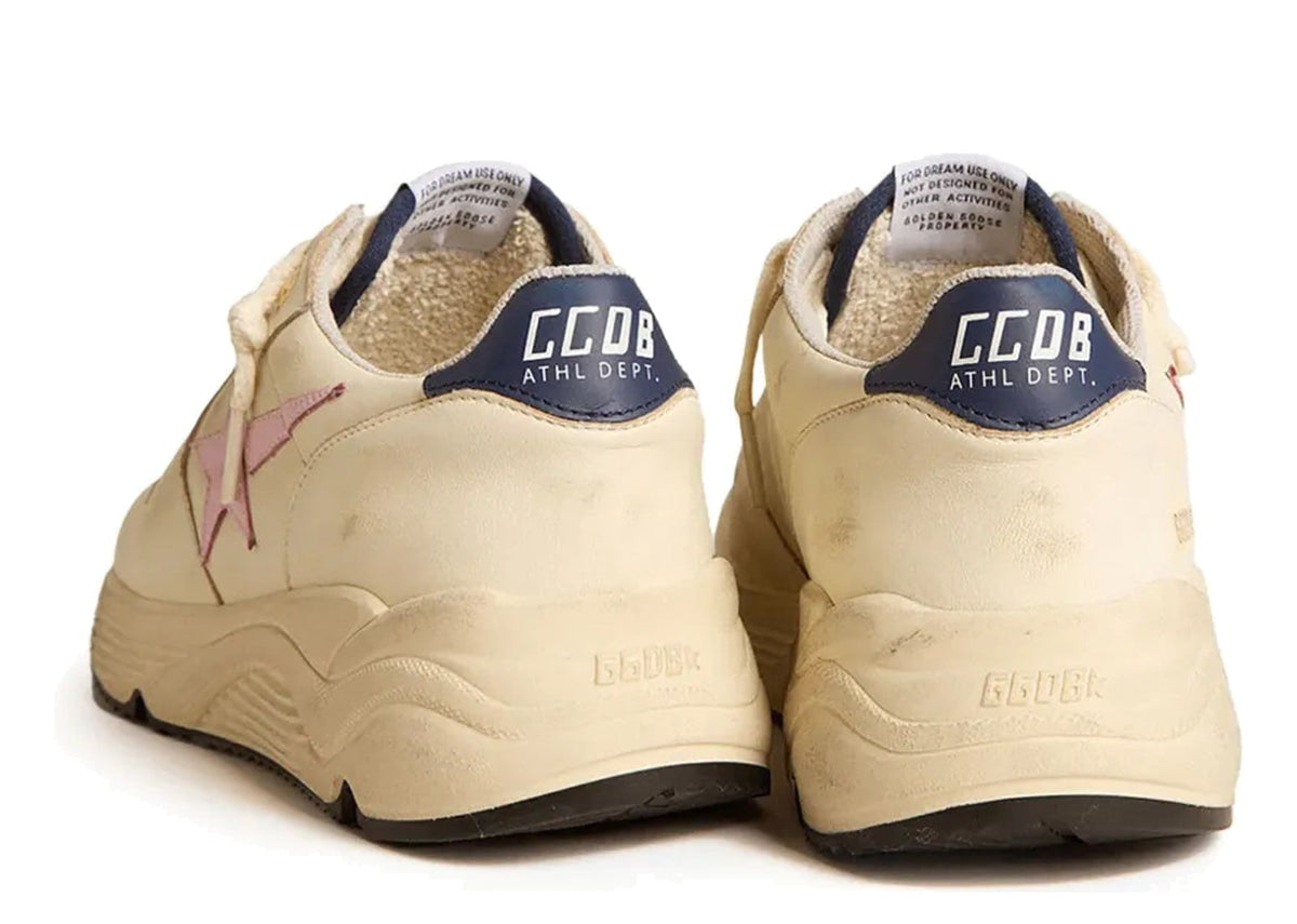 Golden Goose Running Sole Nappa Leather Pink Leather Star Blue Leather Heel Tab (W)