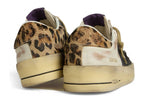 Golden Goose Stardan Beige Nappa Mesh Leopard-Print Pony Skin Heel Tab (W)