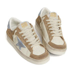 Golden Goose Stardan LTD White Leather Tobacco Suede Light Blue Suede Star Heel Tab (W)