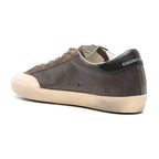 Golden Goose Super-Star Brown Leather Rose Suede Star Black Heel (W)