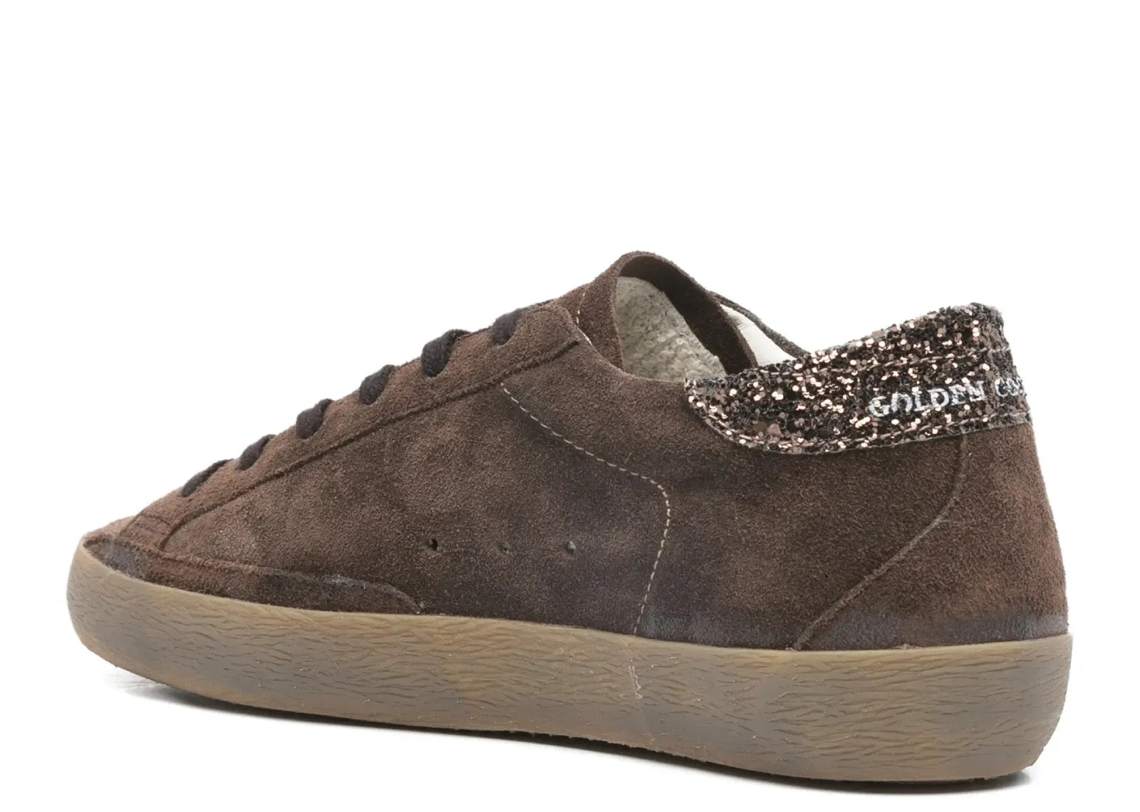 Golden Goose Super-Star Brown Suede Glitter Star (W)