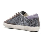 Golden Goose Super-Star Glitter Brown Star Lilac Heel Tab (W)