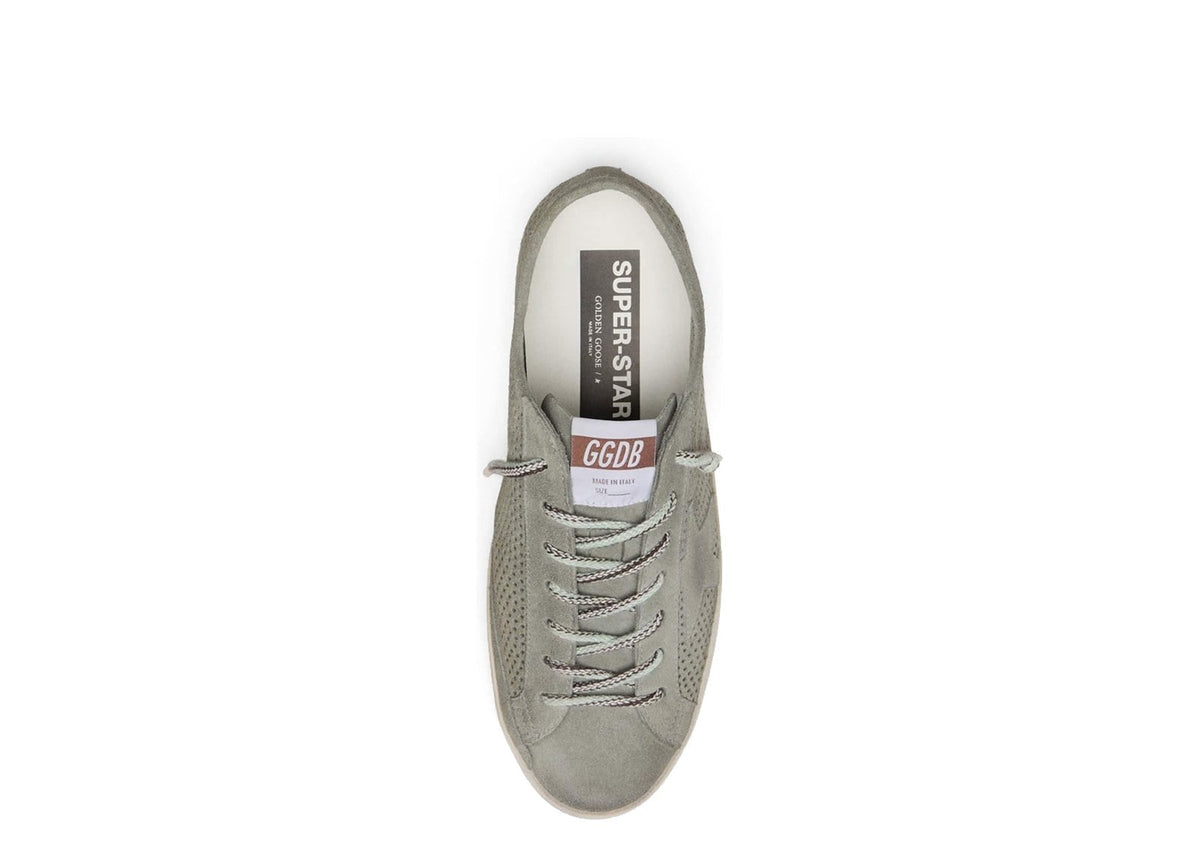 Golden Goose Super-Star Gray Perforated Suede Tone On Tone Star