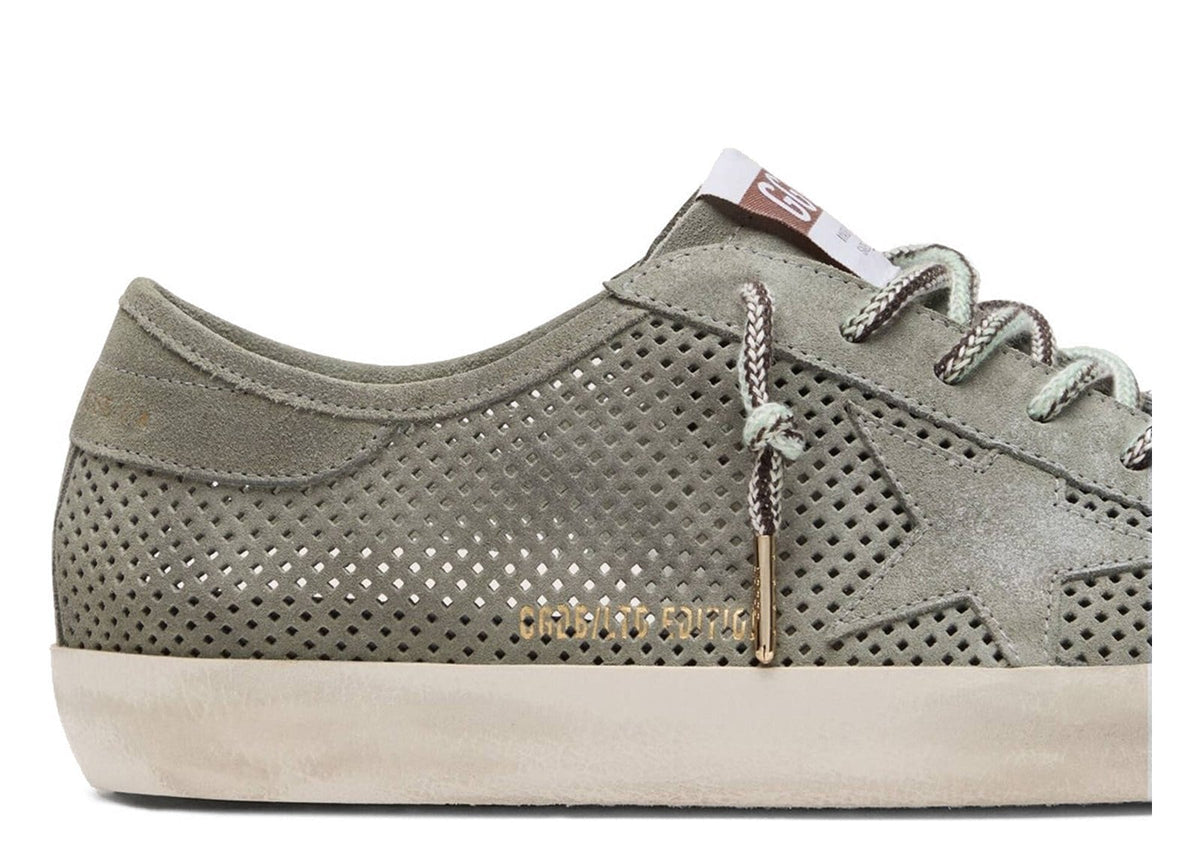 Golden Goose Super-Star Gray Perforated Suede Tone On Tone Star