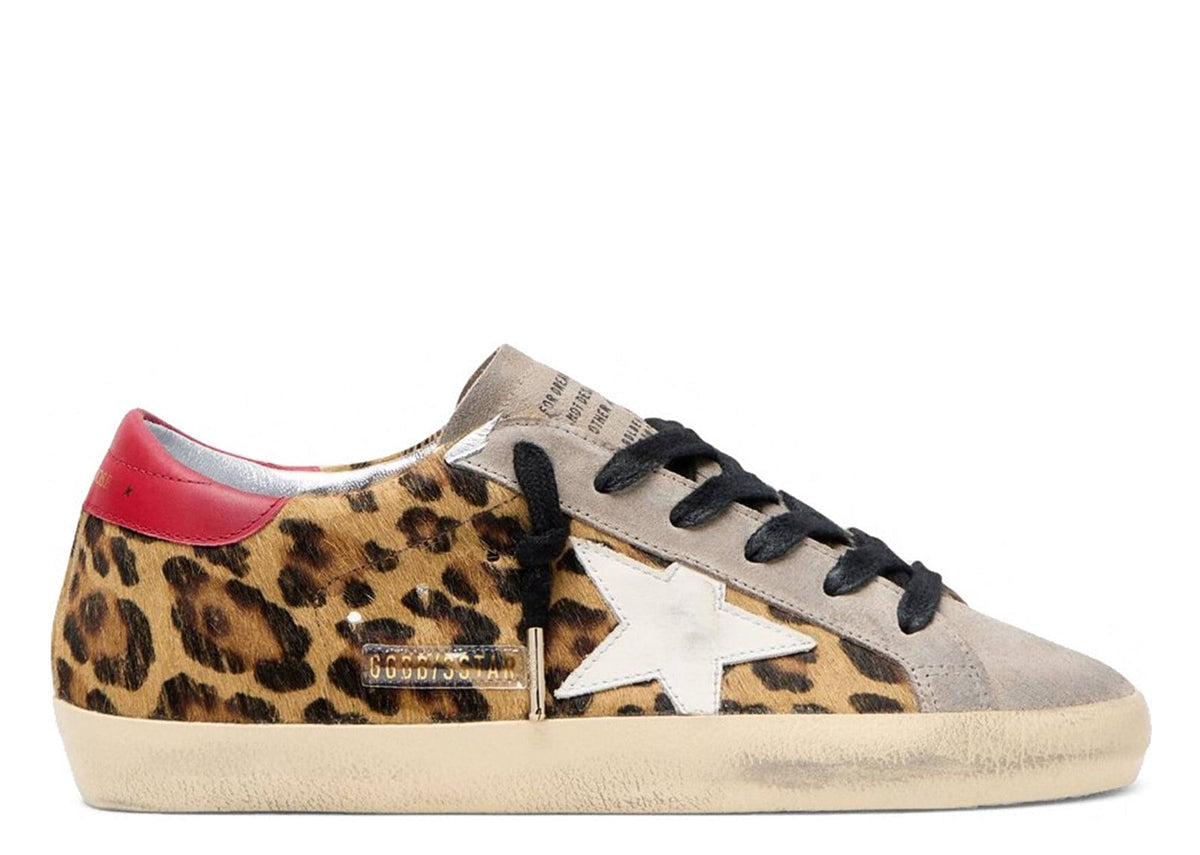 Golden Goose Super-Star Leopard Pony Red Heel Tab (W)