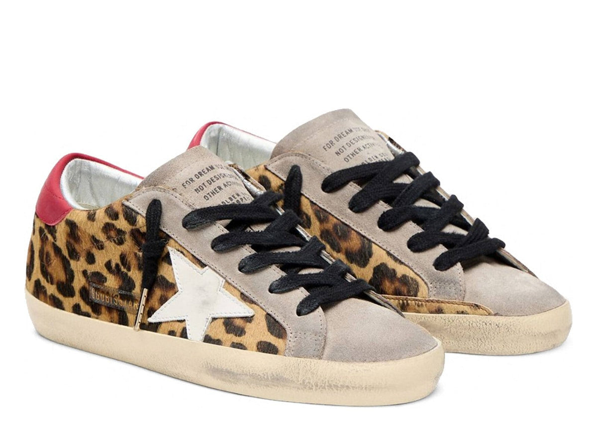 Golden Goose Super-Star Leopard Pony Red Heel Tab (W)