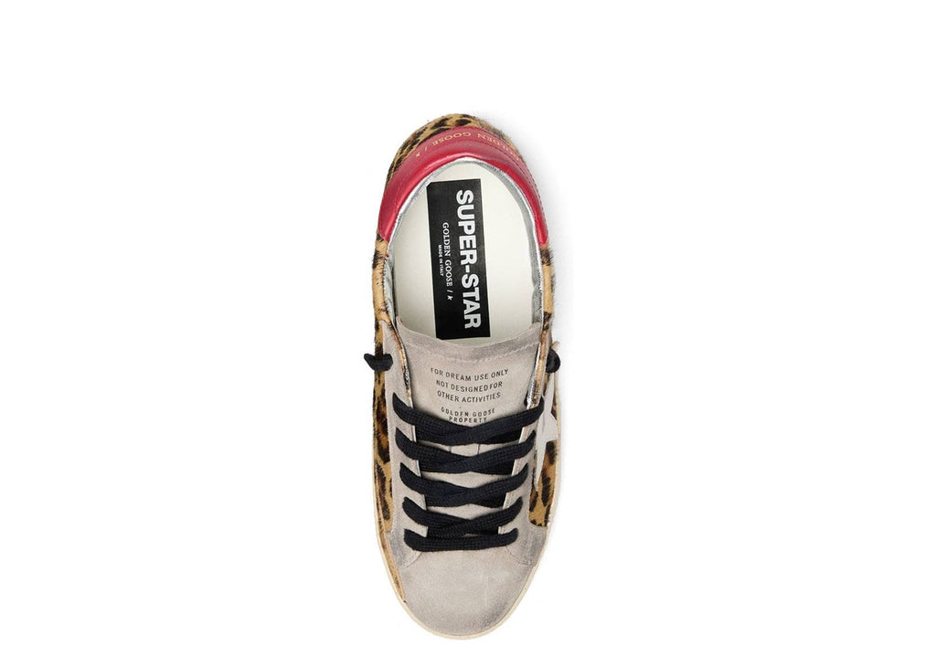Golden Goose Super-Star Leopard Pony Red Heel Tab (W)