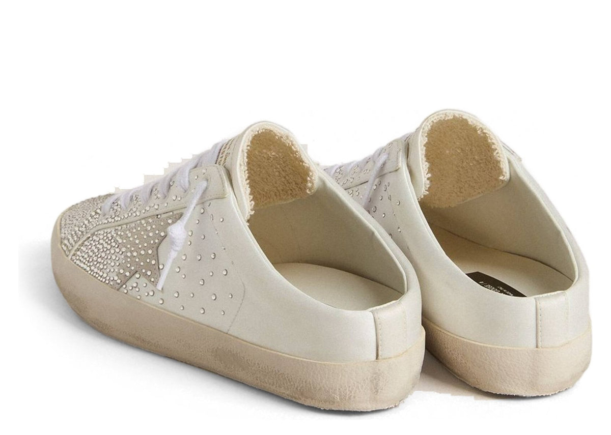 Golden Goose Super-Star Sabot LTD Gray Suede Star Swarovski Crystals (W)