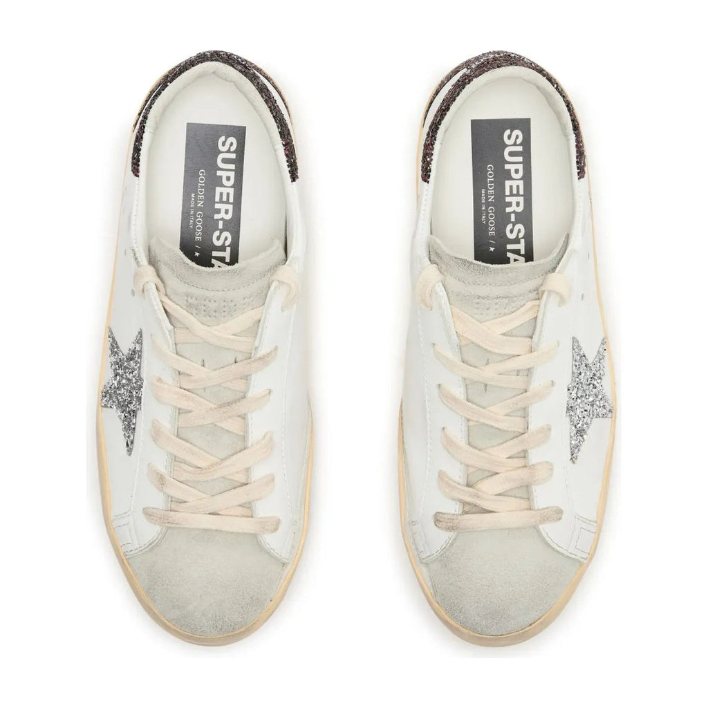 Golden Goose Super-Star Silver Star Brown Glitter Heel (W)