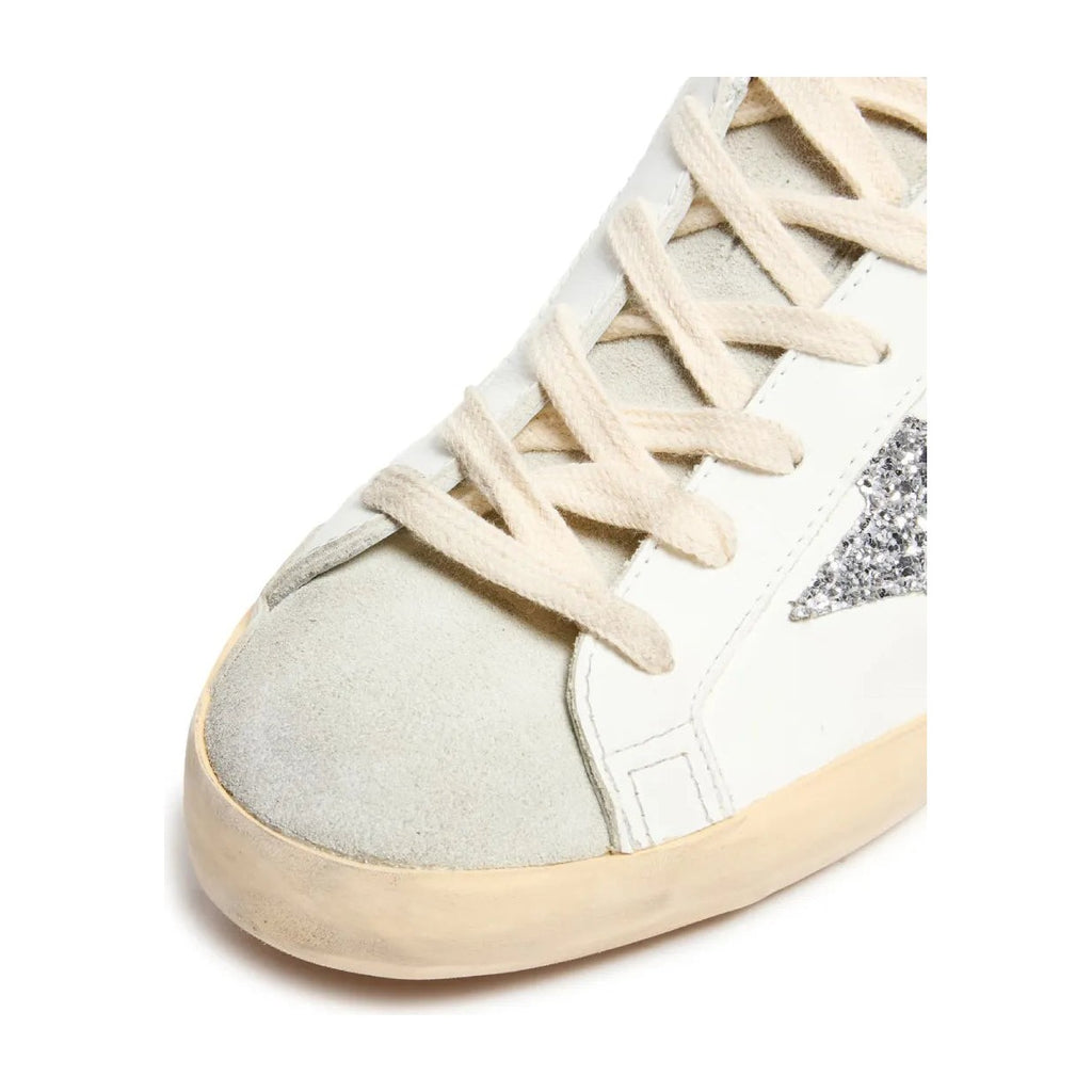 Golden Goose Super-Star Silver Star Brown Glitter Heel (W)