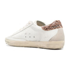 Golden Goose Super-Star Suede Star Peach Pink Glitter Heel Tab (W)