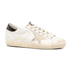 Golden Goose Super-Star White Leather Gold Swarovski Star (W)