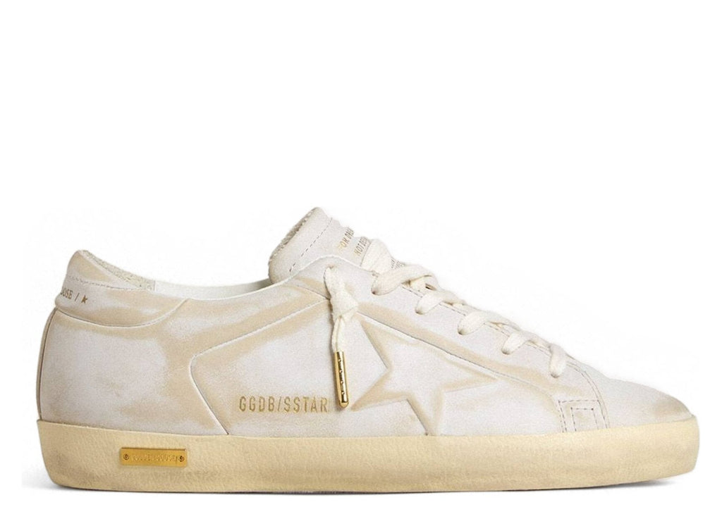 Golden Goose Super-Star White Leather Star Heel Tab Lived-In Effect (W)