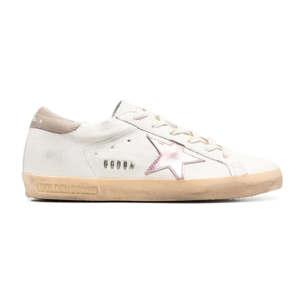 Golden Goose Super-Star White Nappa Pink Metallic Leather Star (W)