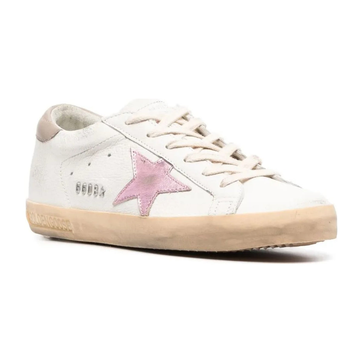 Golden Goose Super-Star White Nappa Pink Metallic Leather Star (W)