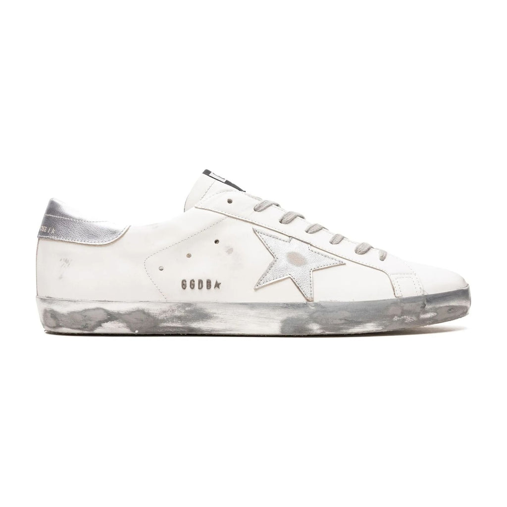 Golden Goose Super-Star White Silver Glitter