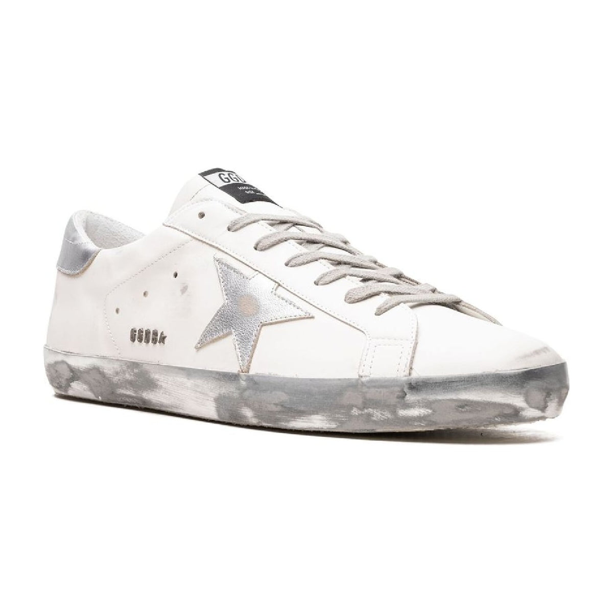 Golden Goose Super-Star White Silver Glitter