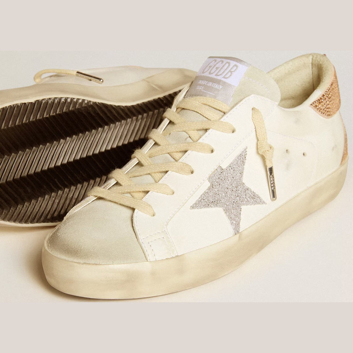 Golden Goose Super-Star White Silver Swarovski Crystal Star (W)