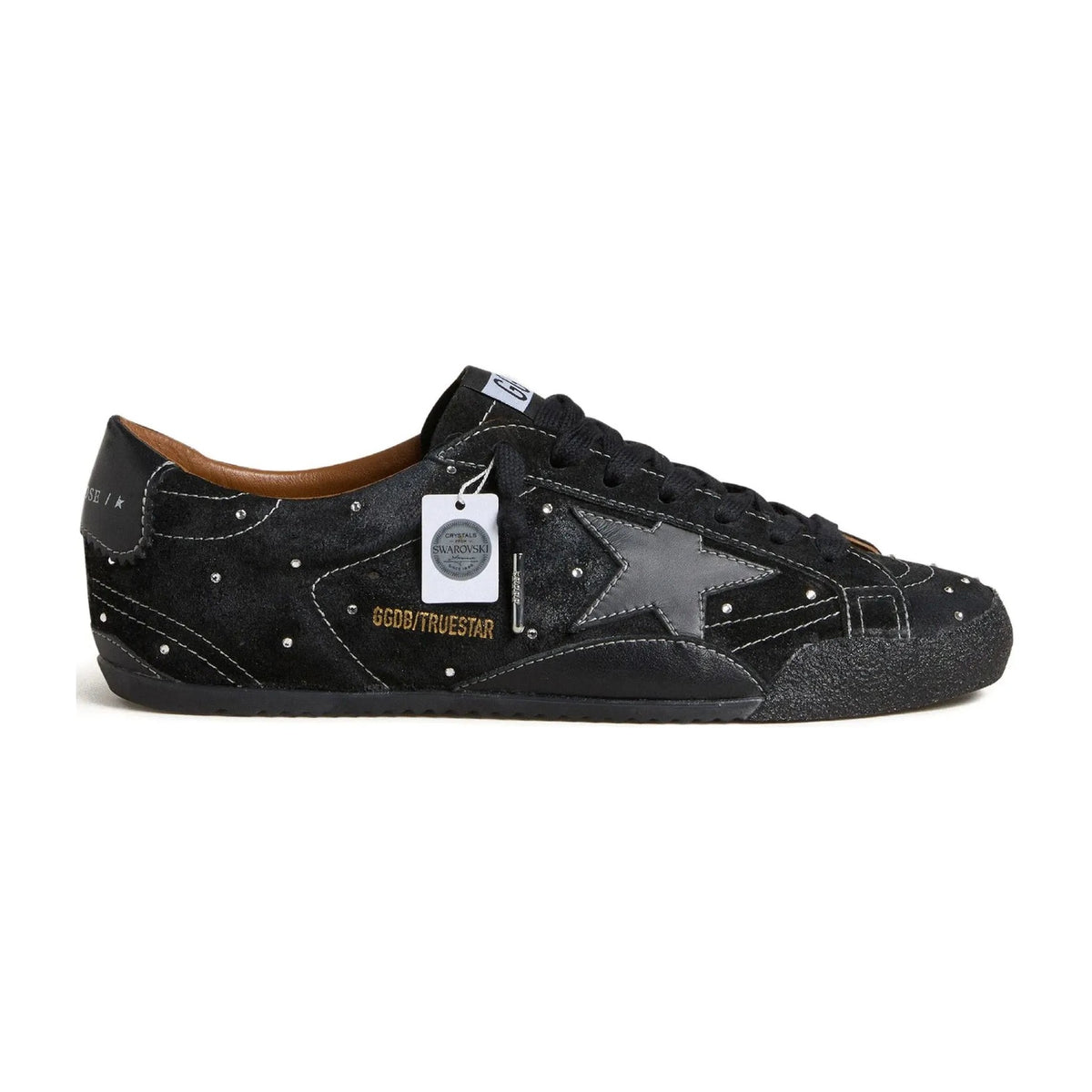 Golden Goose True-Star Black Suede Swarovski Crystal Black Star Heel (W)